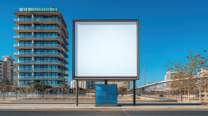 Obraz premium Blank billboard in urban setting