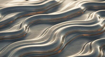 Flowing Metallic Waves Creating Stunning Reflections and Texture