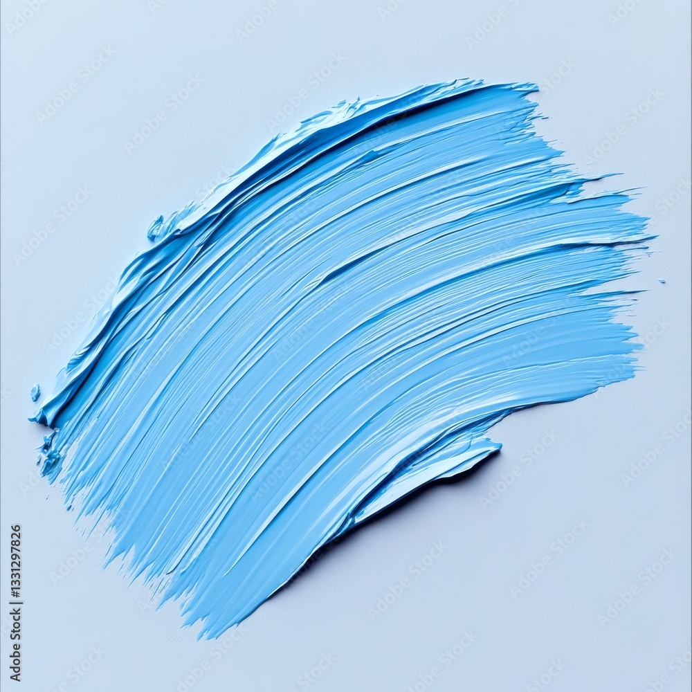 Aufkleber a textured impression: sky blue paint stroke on a pale backdrop, emphasizing light and shadow for a 