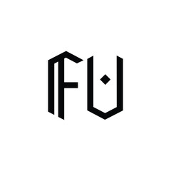 FU monogram logo design letter text name symbol monochrome logotype alphabet character simple logo