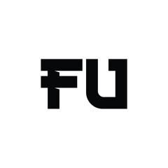 FU monogram logo design letter text name symbol monochrome logotype alphabet character simple logo