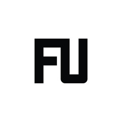 FU monogram logo design letter text name symbol monochrome logotype alphabet character simple logo