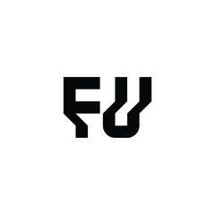 FU monogram logo design letter text name symbol monochrome logotype alphabet character simple logo