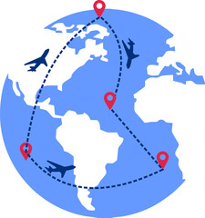 Map of Airplane Global Route