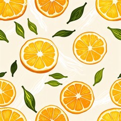 Vibrant Orange Citrus Pattern: A Delightful Summer Design