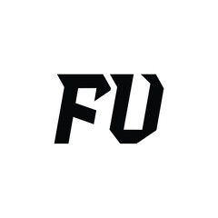 FU monogram logo design letter text name symbol monochrome logotype alphabet character simple logo