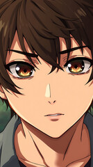 a cool anime waifu boy wallpaper, chill, lo-fi, created by generative ai