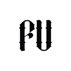FU monogram logo design letter text name symbol monochrome logotype alphabet character simple logo