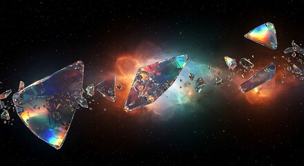 Exploring Colorful Crystal Fragments in a Cosmic Background of Space
