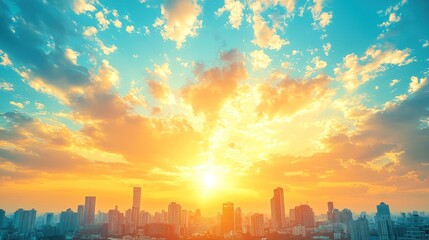 Fototapeta premium City Sunset Skyline