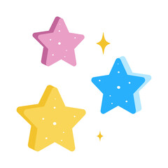 Colorful Cute Star Design  Illustration