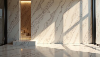 Beige marble interior minimalist modern space
