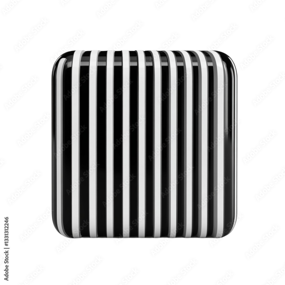 Aufkleber black and white striped rectangular object design element,