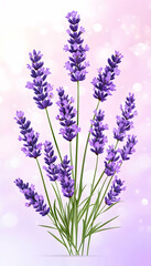 Fototapeta premium Purple lavender flowers bouquet on soft background