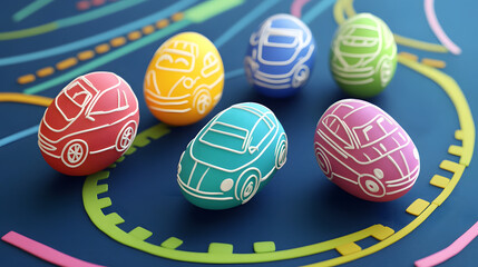 Obraz premium easter, egg, holiday, decoration, eggs, spring, celebration, painted, colorful, traditional, food, color, easter egg, tradition, symbol, gift, colored, season, paint, yellow, religion, ball, group, de