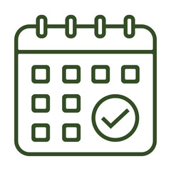 Vector Icon Representing Daily Skincare Routine With a Calendar and Checkmark Symbol