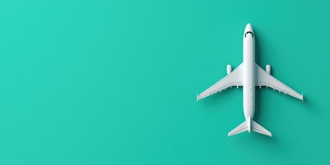 Fototapeta premium Minimalist airplane design on a vibrant background