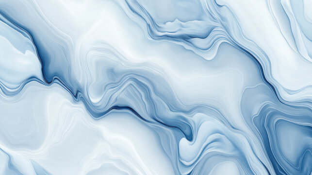 Abstract blue marble waves pattern in fluid art style