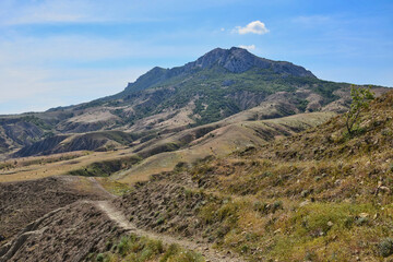 Hilly mountain landscape of Kokush-Kaya Rock