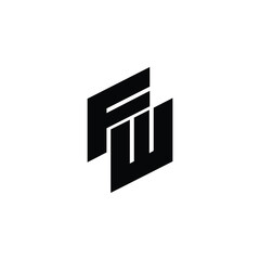 FW monogram logo design letter text name symbol monochrome logotype alphabet character simple logo