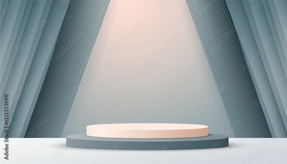 Poster 3d stage background product scene with geometric platform. stage background vector 3d rendering with