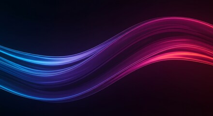 Colorful Light Waves on Dark Background for Abstract Digital Art