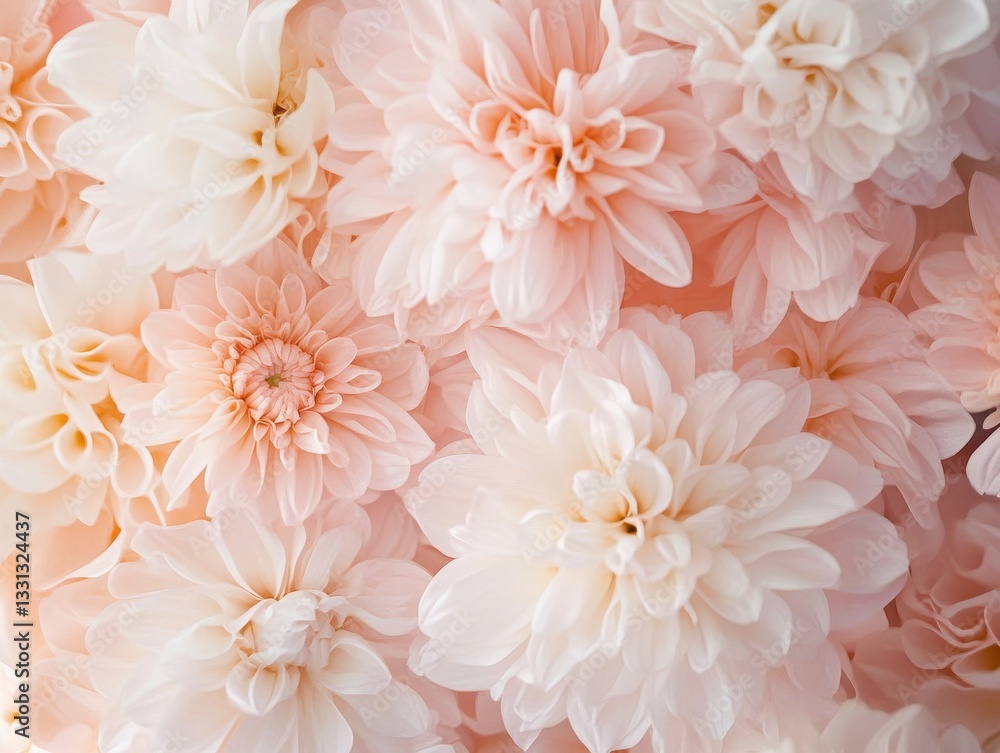 Poster delicate and lush pale pink flower arrangement creating a soft and elegant background for various de
