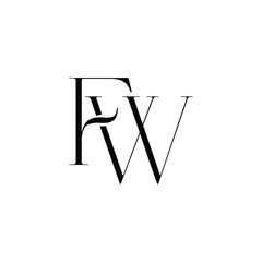 FW monogram logo design letter text name symbol monochrome logotype alphabet character simple logo