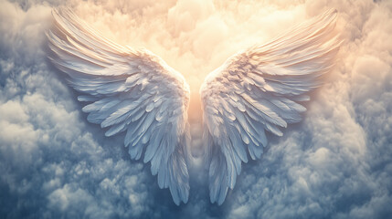"Pure White Angel Wings Isolated on Transparent Background – Ethereal and Divine Feathered Wings"

