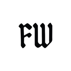 FW monogram logo design letter text name symbol monochrome logotype alphabet character simple logo