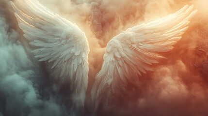"Pure White Angel Wings Isolated on Transparent Background – Ethereal and Divine Feathered Wings"

