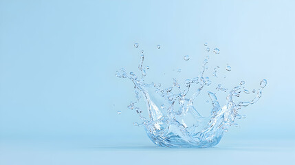 Water splash crown on blue background