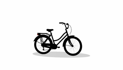 Naklejka premium Classic bicycle silhouette on white background, minimalist design