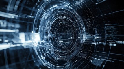 Obraz premium Digital Vortex: Abstract Representation of Data Streams and Technological Connectivity