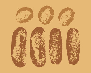 Set of vector bread textures - sponge texture background for banners, flyers and posters - style of bakery and bakeshop. High-resolution monochrome patterns - Sourdough bread pores backdrop