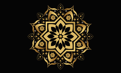 Luxuri Gold Ornate Mandala 8 Flowers In Centre