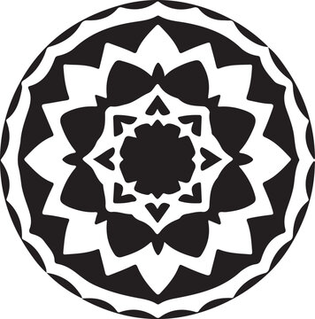 Easy Mandala Black and White Circle Outline - Mandala Coloring Pages for Adults and Kids - Simple Mandalas