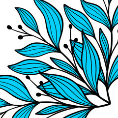 Leaf Frame Line Art Illustration