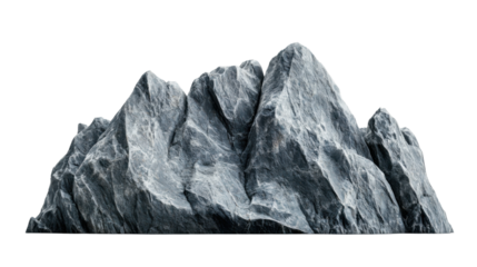 Gray rock formation isolated on transparent background representing nature and geology
