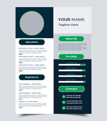 Minimalist personal business interview resume curriculum vitae, cv design and with photo space