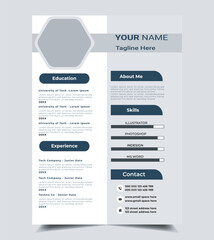 Minimalist personal business interview resume curriculum vitae, cv design and with photo space