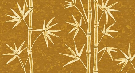 Golden Bamboo Elegance: A serene depiction of golden bamboo stalks and leaves, exuding tranquility and the essence of natural artistry. This image evokes a sense of zen, serenity.