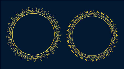 golden frame on blue background