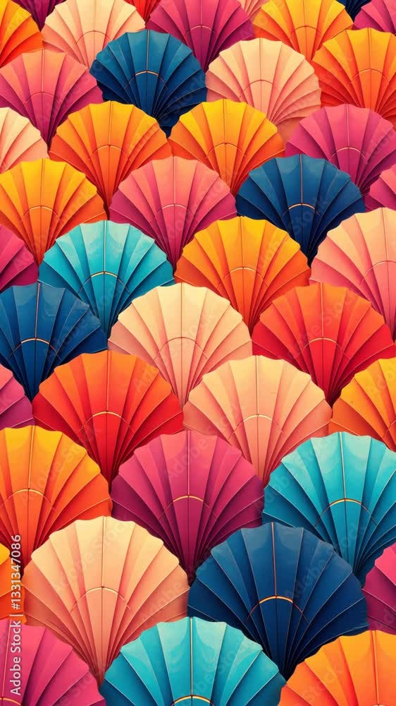 Poster a colorful pattern of umbrellas. the umbrellas are in different colors and sizes. the umbrellas are 