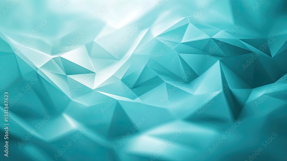 Poster abstract teal low poly background with geometric shapes and triangles