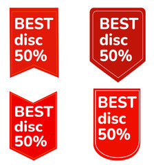 Set of Promotional Sale Badges and Discount Labels in Flat Design