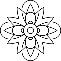 Abstract Flower Petals Line Art