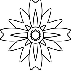 Abstract Flower Petals Line Art