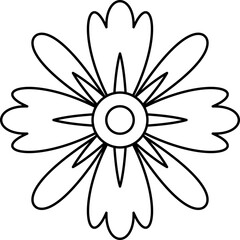 Abstract Flower Petals Line Art Illustration