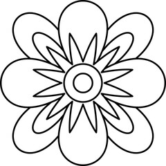 Abstract Flower Petals Line Art Illustration